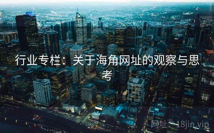行业专栏：关于海角网址的观察与思考
